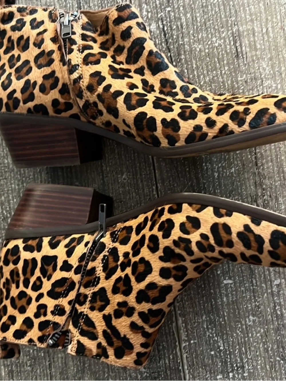 J. Crew Leopard Print Ankle Booties in Tan and Black